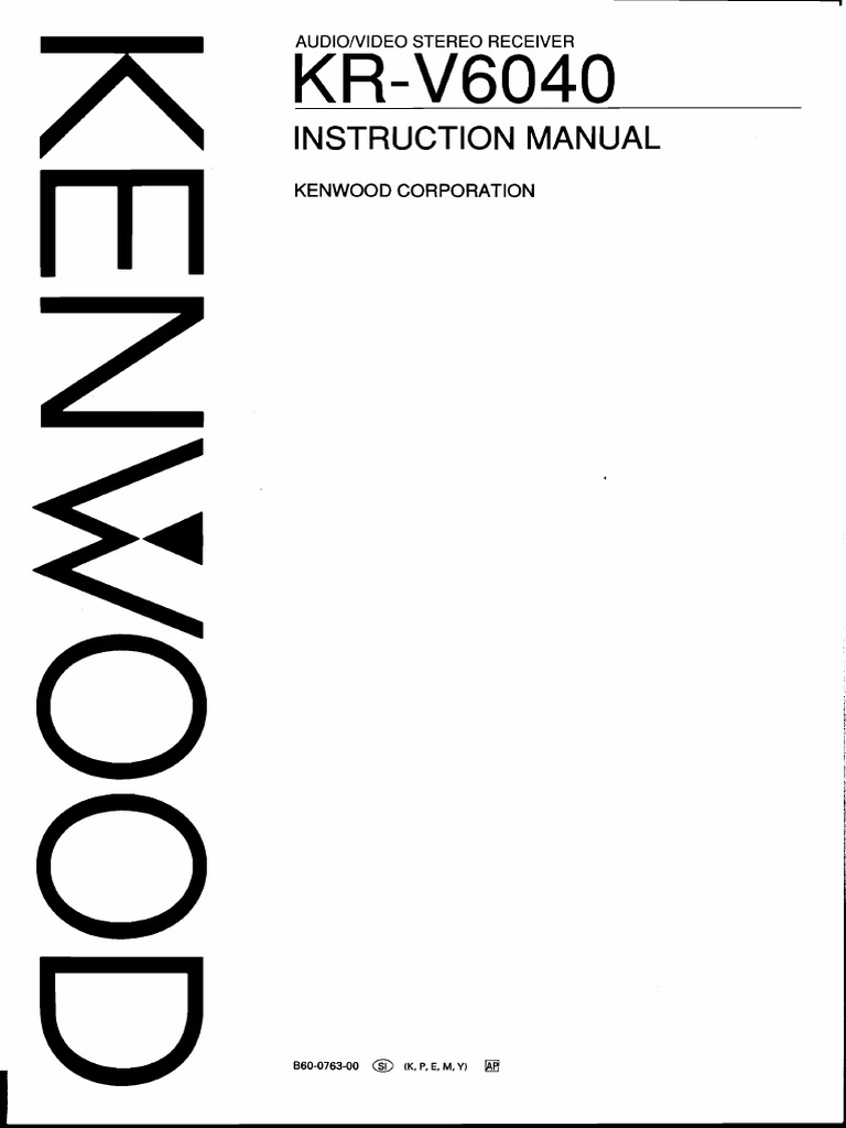 Manual Kenwood KR-V6040 | PDF