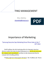 Marketing Management: Ritu Mehta