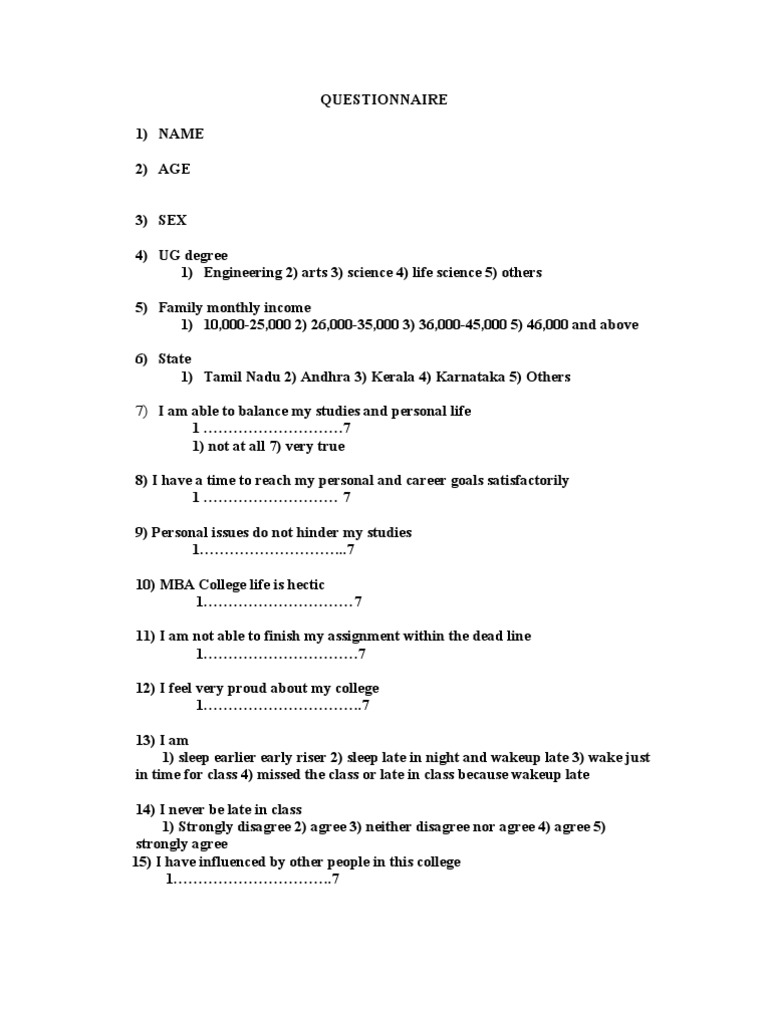 Student Life and Study Balance Survey | PDF