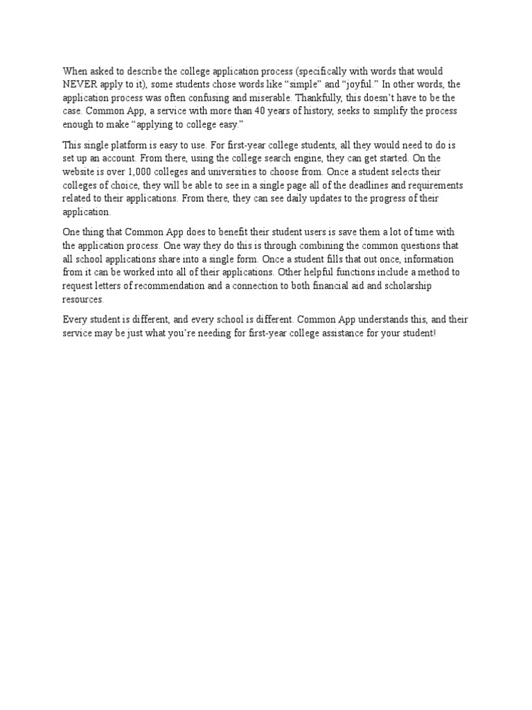 Story Common App PDF