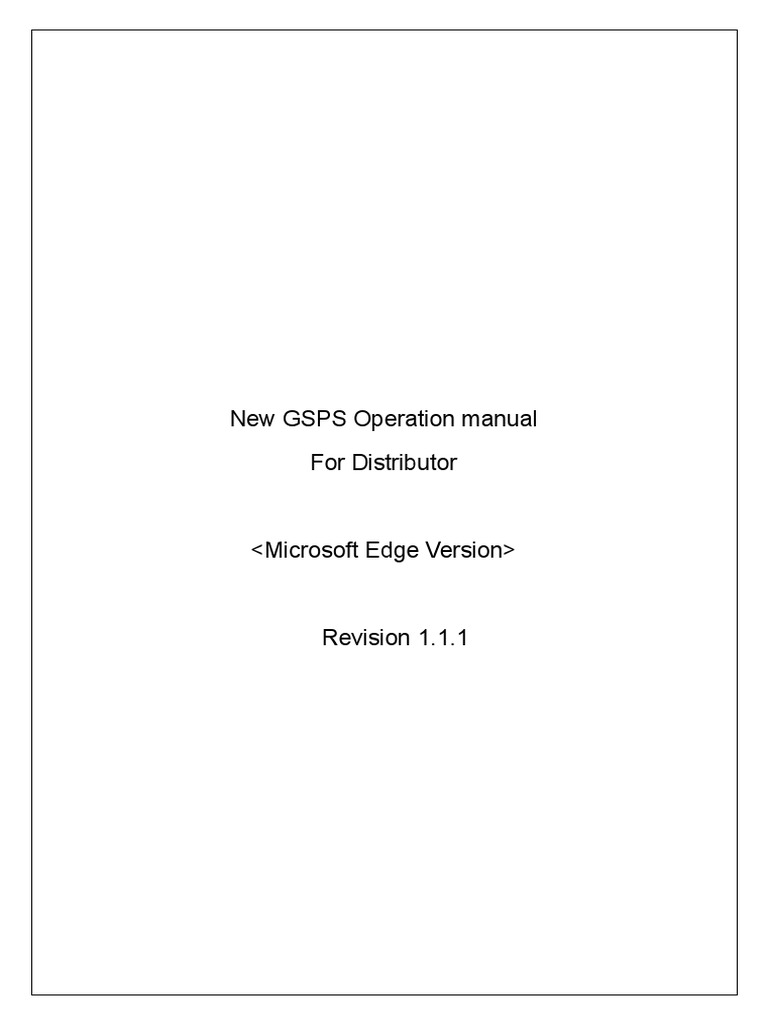  for ms edge newgsps operation manual for distributor