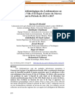 Situation Épidémiologique Des Leishmanioses Au Niveau de La Ville D'el Hajeb (Centre Du Maroc) Durant La Période de 2013 À 2017