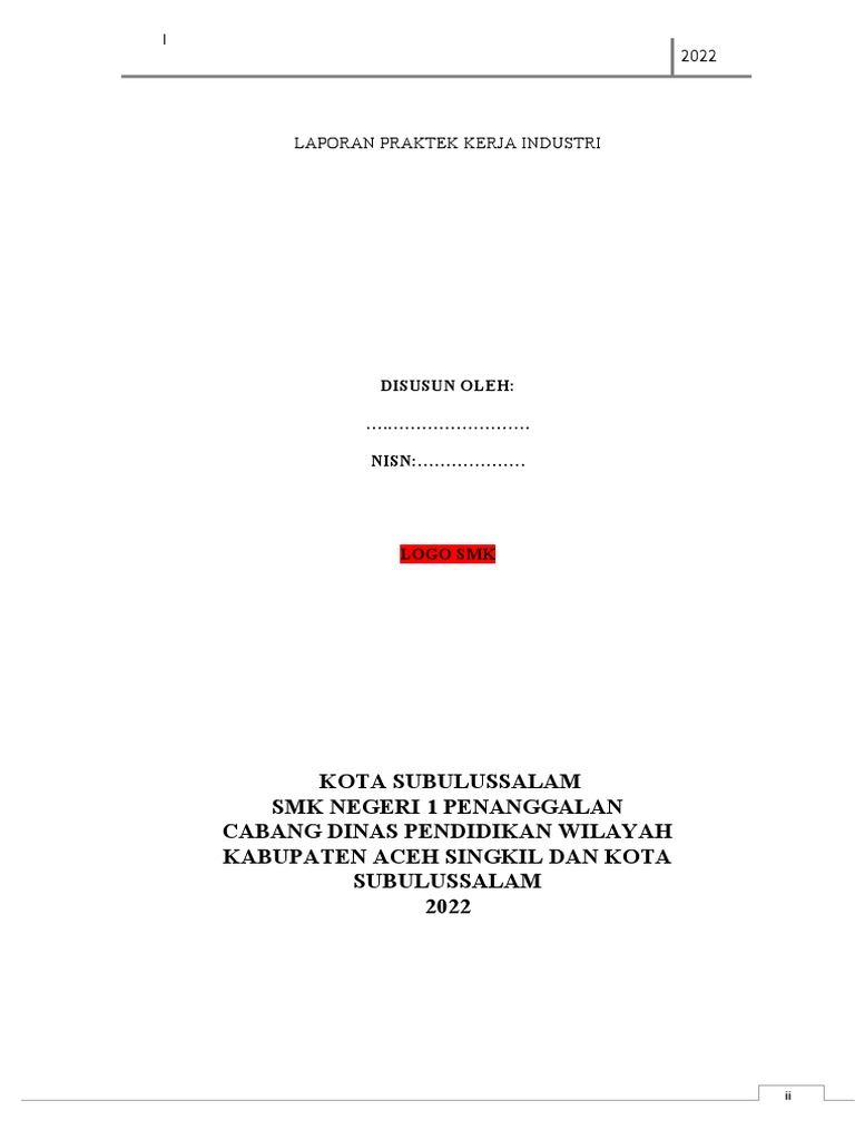 Format Laporan Pkl Pdf