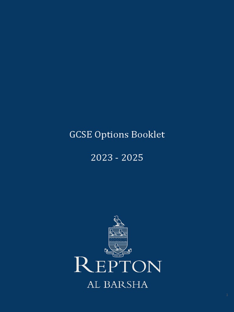 Repton Al Barsha GCSE Options 2023 PDF Science