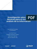 Investigación Educativa: Técnicas para El Recojo y Análisis de La Información