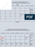 Calendario de Actividades de Ministerio Juvenil