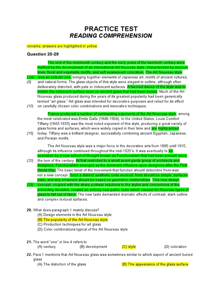 Bernardus ari e2 reading comprehension part 2 with answer 2 pdf