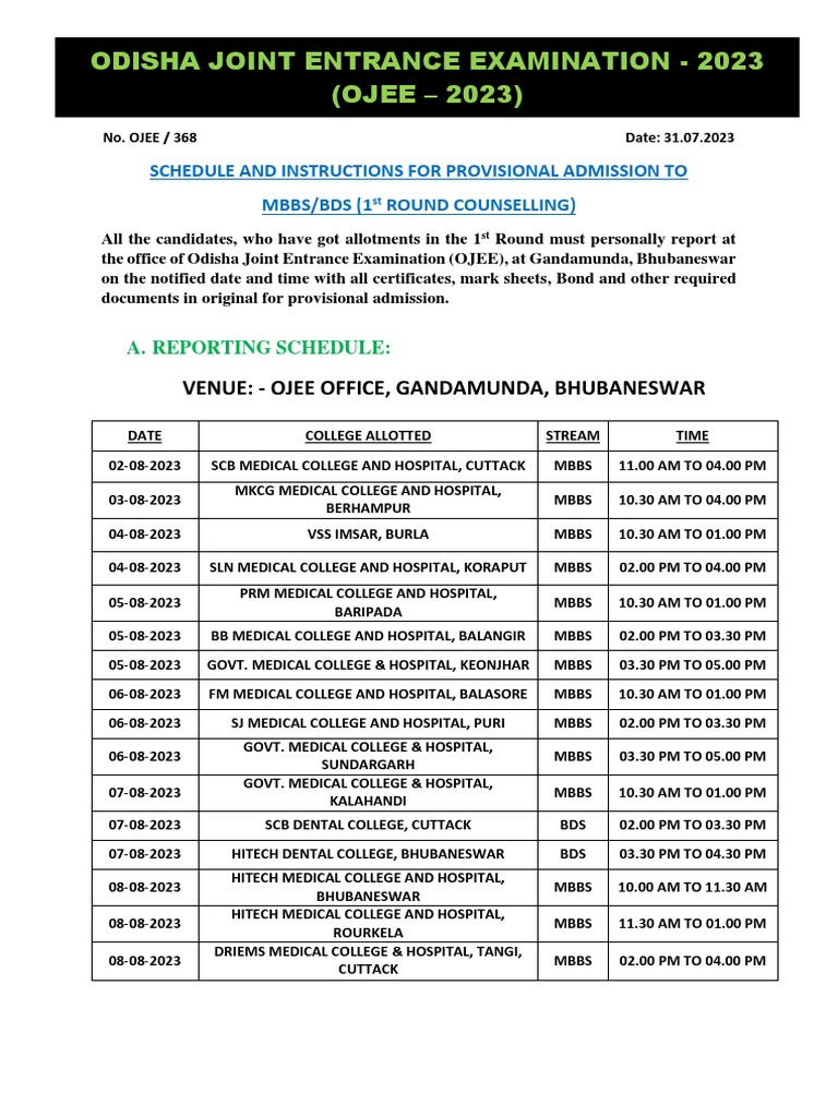 Odisha joint entrance examination 2023 ojee 2023 pdf dental