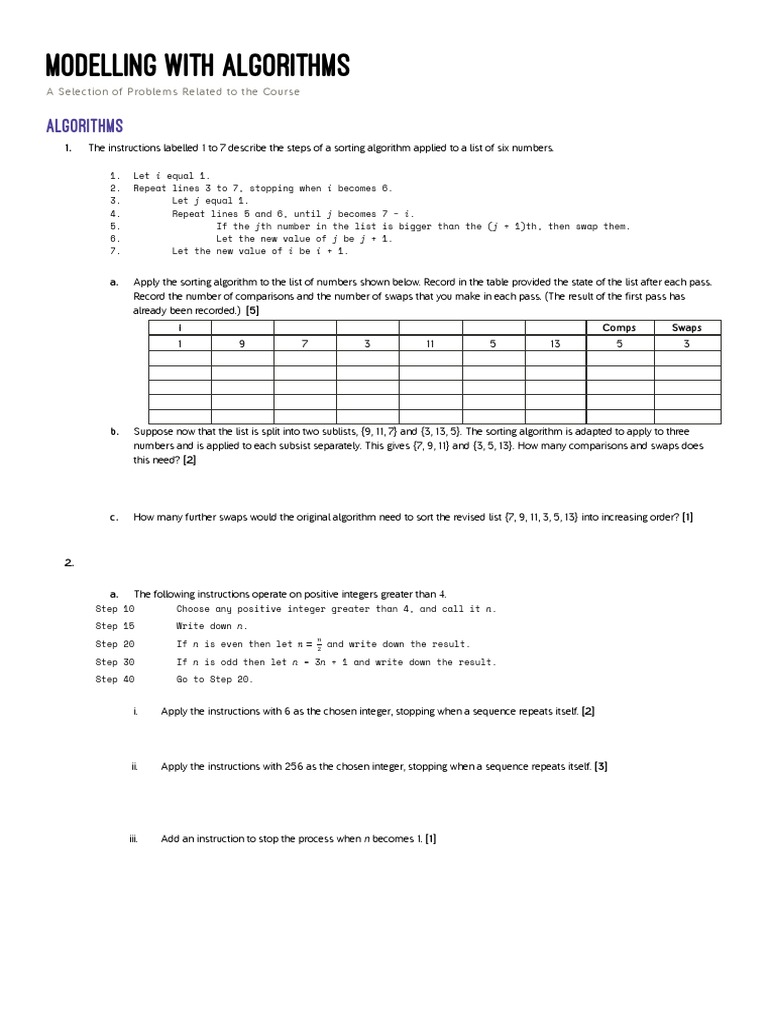 Modelling With Algorithms | PDF