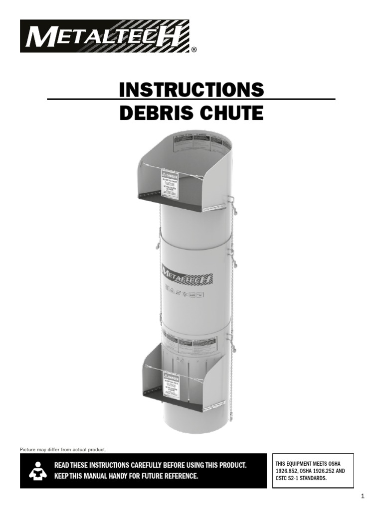 Instructions Debris Chute | PDF | Scaffolding | Screw