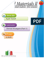 Lecture 1, Dental Amalgam (Script)