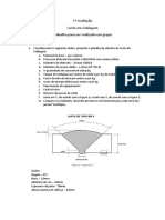 3ª Avaliação Plano de Custo em Soldagem 