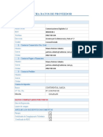 Ficha Datos de Proveedor Fortis