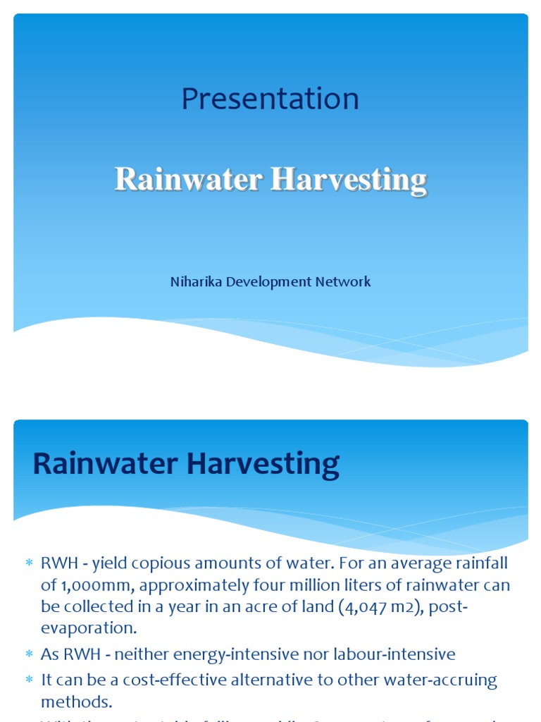 RWH Presentation | PDF | Drainage Basin | Groundwater