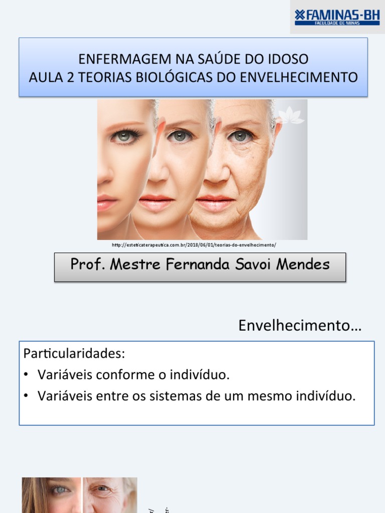 Aula 2 Teorias Do Envelhecimento | PDF | Envelhecimento | Biologia