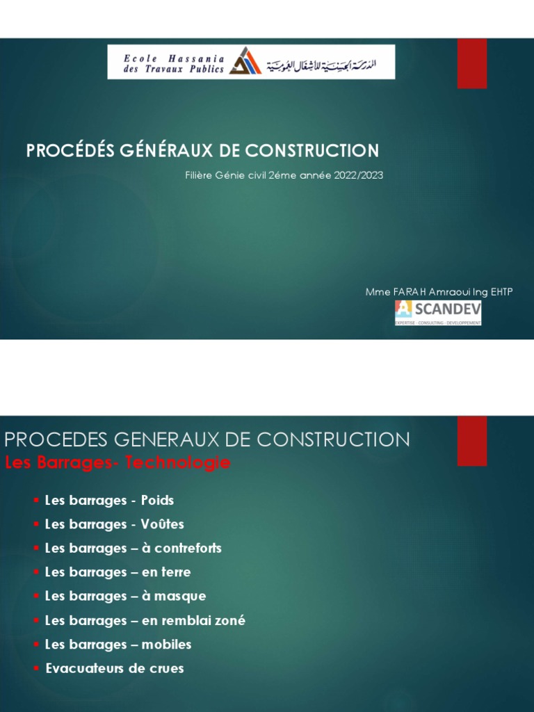 Construction de Barrages : Techniques et Types | PDF | Barrage | Béton armé
