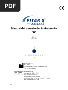 D-EX-039 Manual de Usuario Del Instrumento VITEK 2 Compact. Biomérieux.