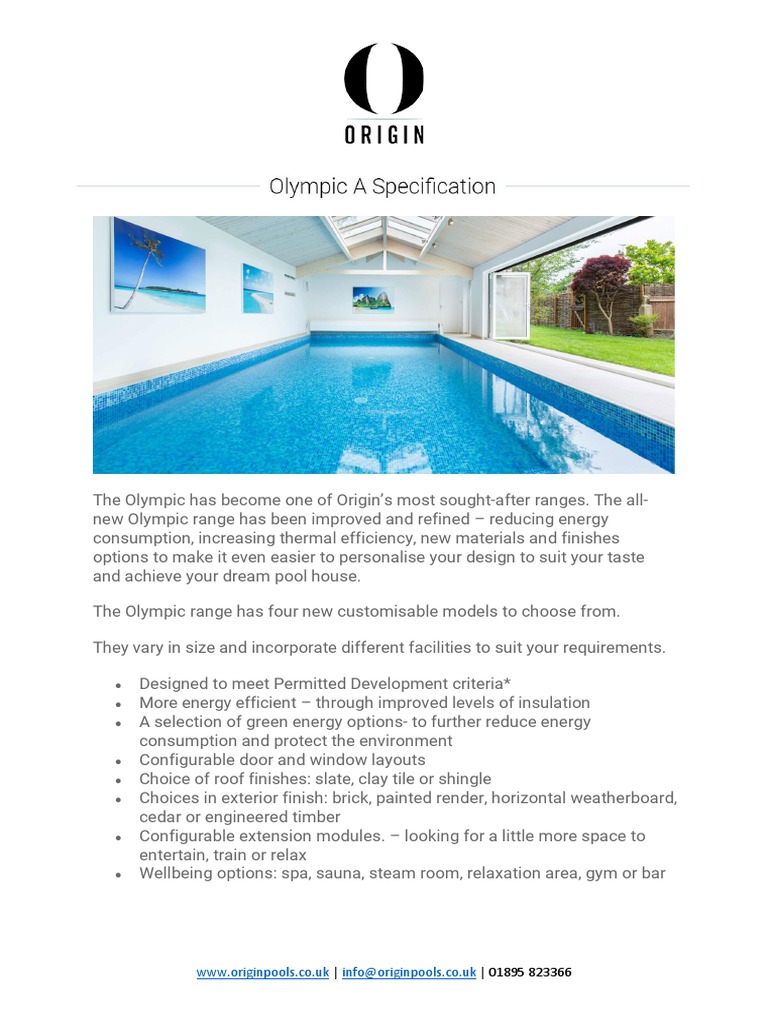 Olympic A Specifications | PDF | Roof | Tile