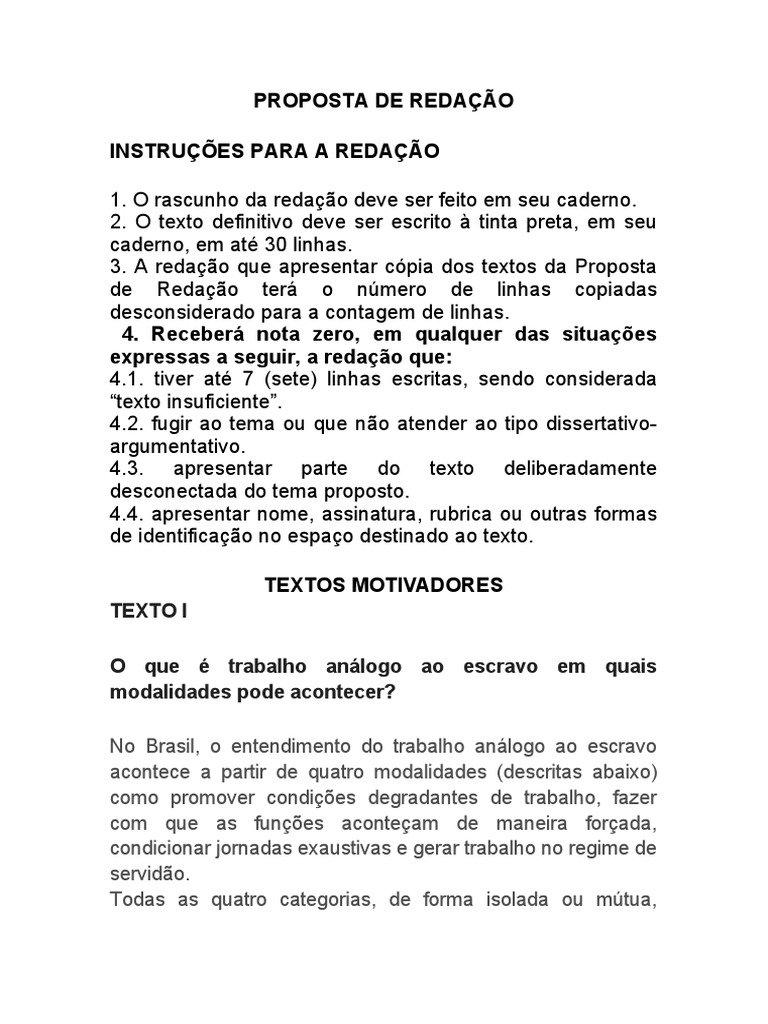 Proposta de Redação | PDF