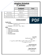 Evaluation Schedule 3rd Primary