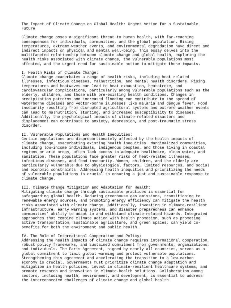 The Impact of Climate Change | PDF | Climate Change Mitigation ...