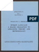 Spoken Language A Major Challenge To Linguistic Theory and Methodology