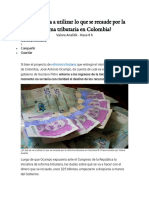 En qué se va a utilizar lo que se recaude por la reforma tributaria en Colombia