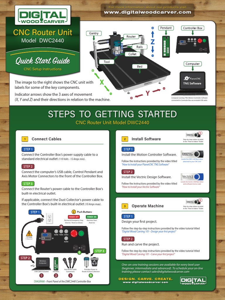 CNC Wood Carving Quick Start Guide | PDF | Usb | Numerical Control