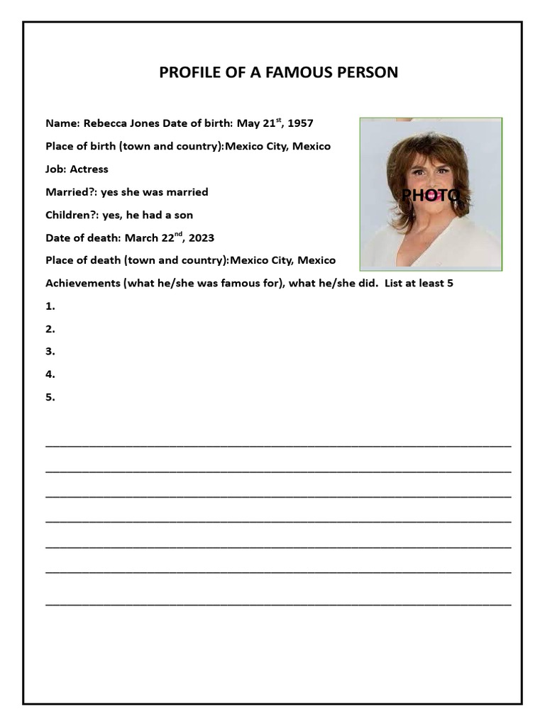 Profile of A Famous Person | PDF
