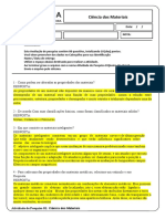 Atividade de Pesquisa 01 - Ciência Dos Materiais