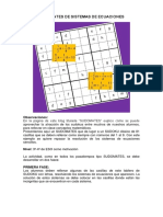 Sudomates de Sistemas de Ecuaciones: Observaciones