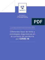 Diferentes Tipos de Tests y Estrategias Diagnósticas en El Contexto de Pandemia Por COVID-19-REDARETS 04-2020