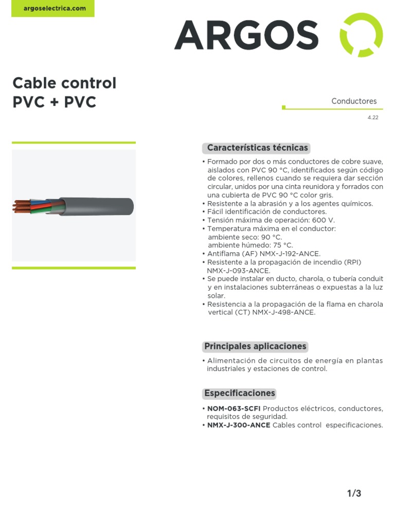 Cable Control 10 16 AWG | PDF | Ingenieria Eléctrica | Física