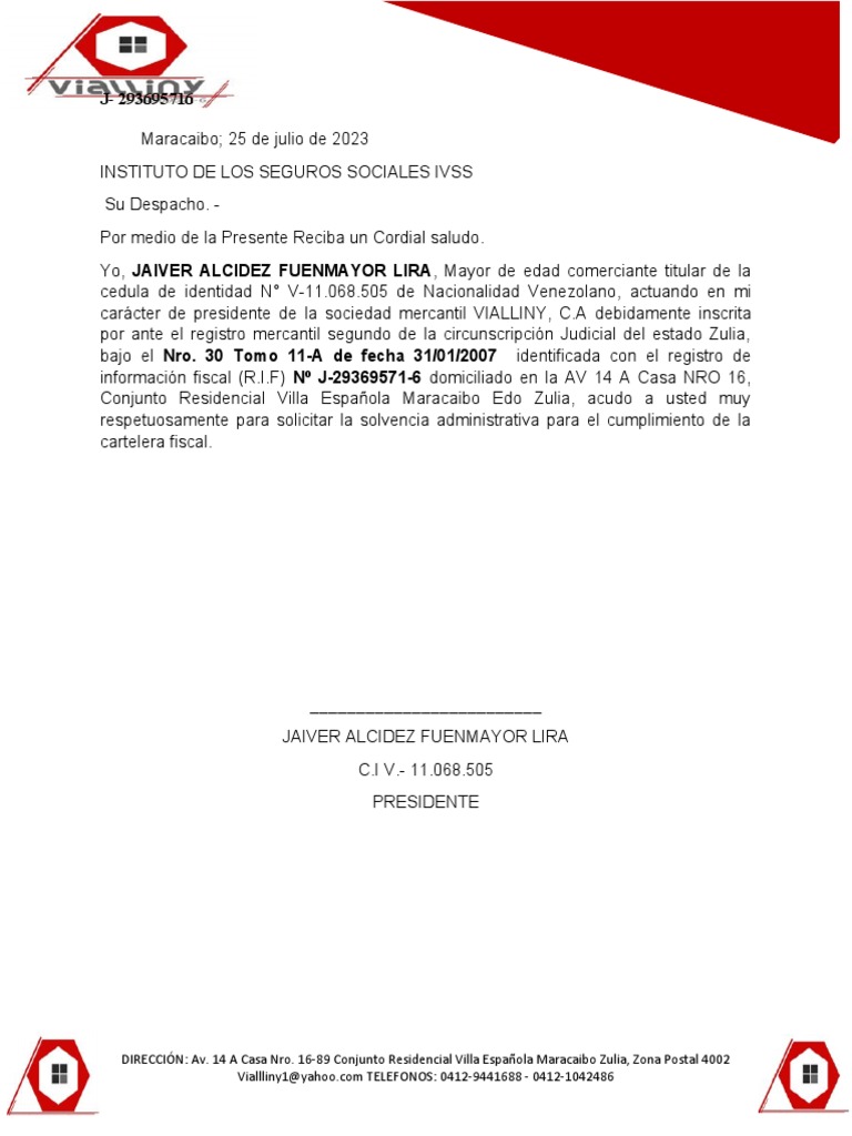 Carta Seguro Social PDF