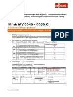 Schnellstart Druckgesteuerter Betrieb Der Mink MV 0080 NSM Einstellungen