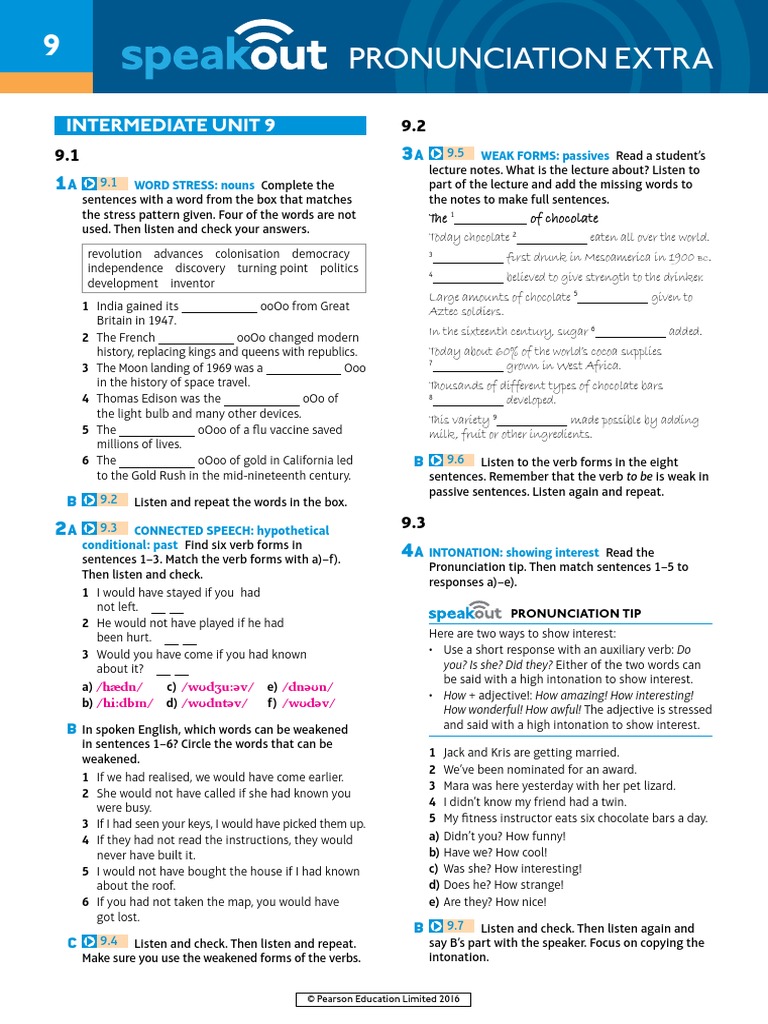 Speakout Pronunciation Extra Intermediate Unit 9 | PDF | Chocolate ...