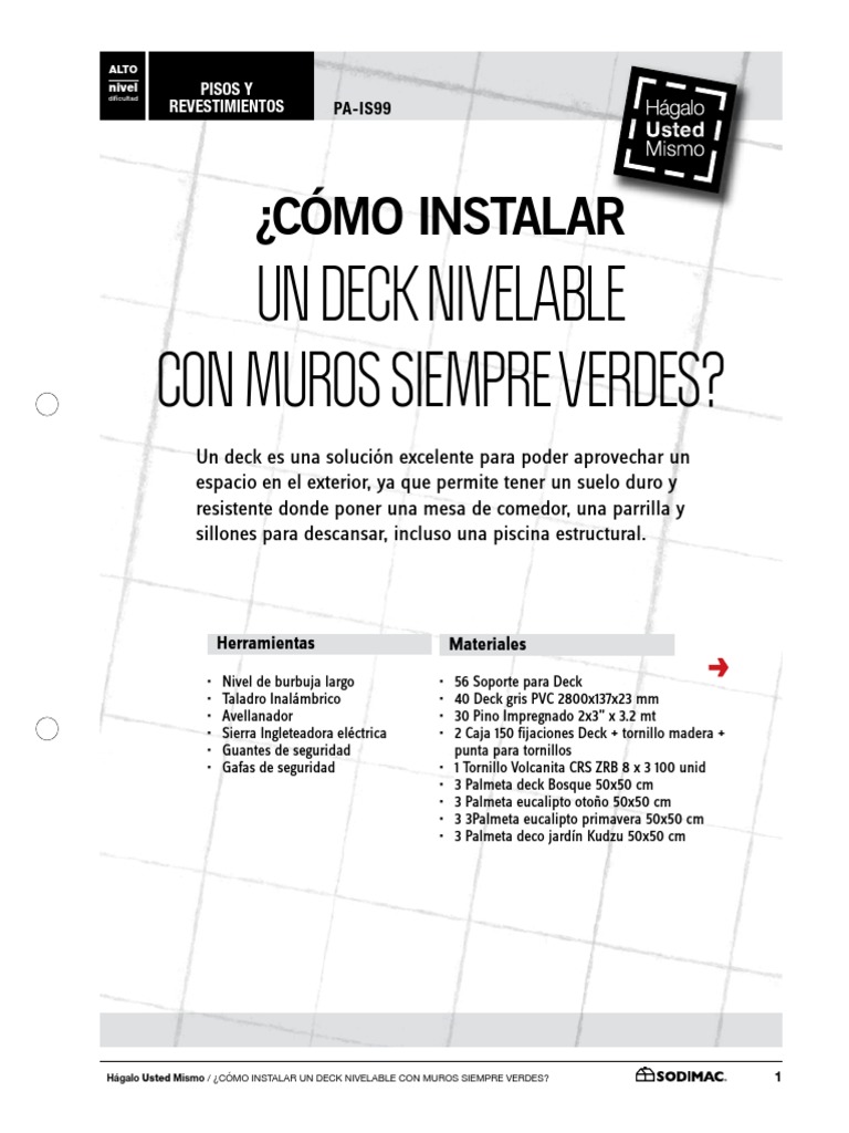 Pa Is99 - Como Instalar Un Deck Nivelable Con Muros Siempre Verdes ...