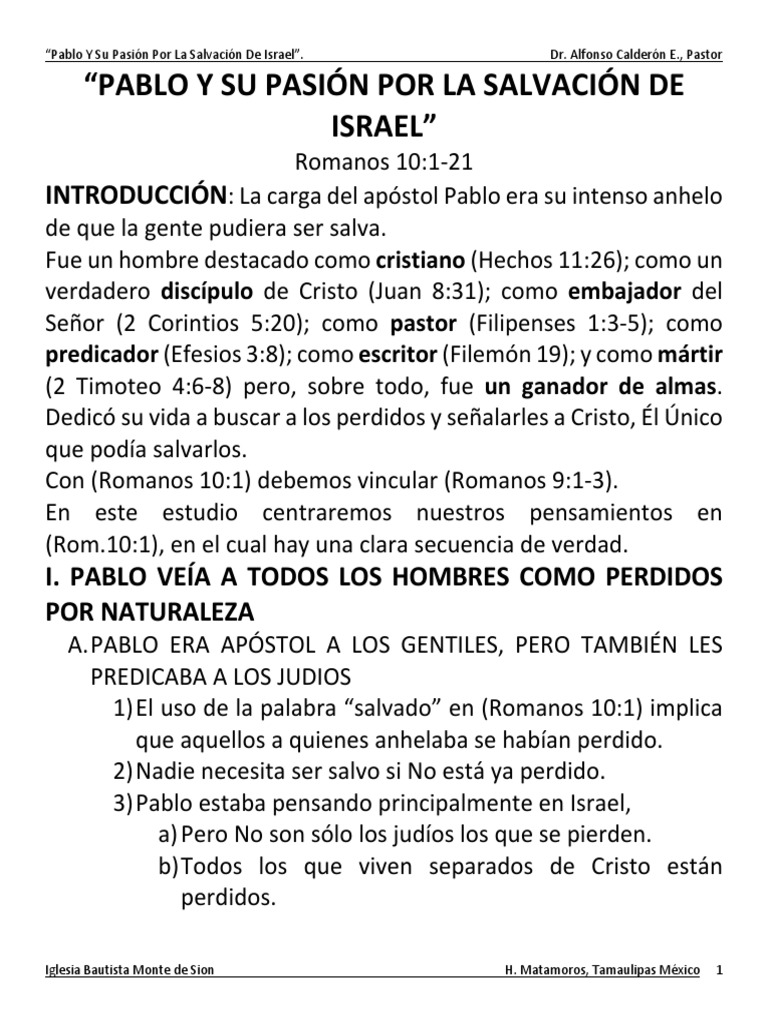 Pablo y Su Pasión Por La Salvación de Israel | PDF | Pablo el apóstol ...