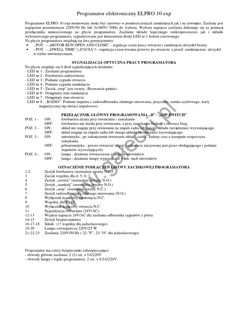 Elpro 10 Exp | PDF