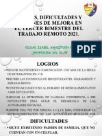 Informe Sobre Logros, Dificultades y Acciones de Mejora en El Tercer Bimestre