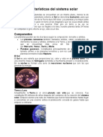 Características Del Sistema Solar