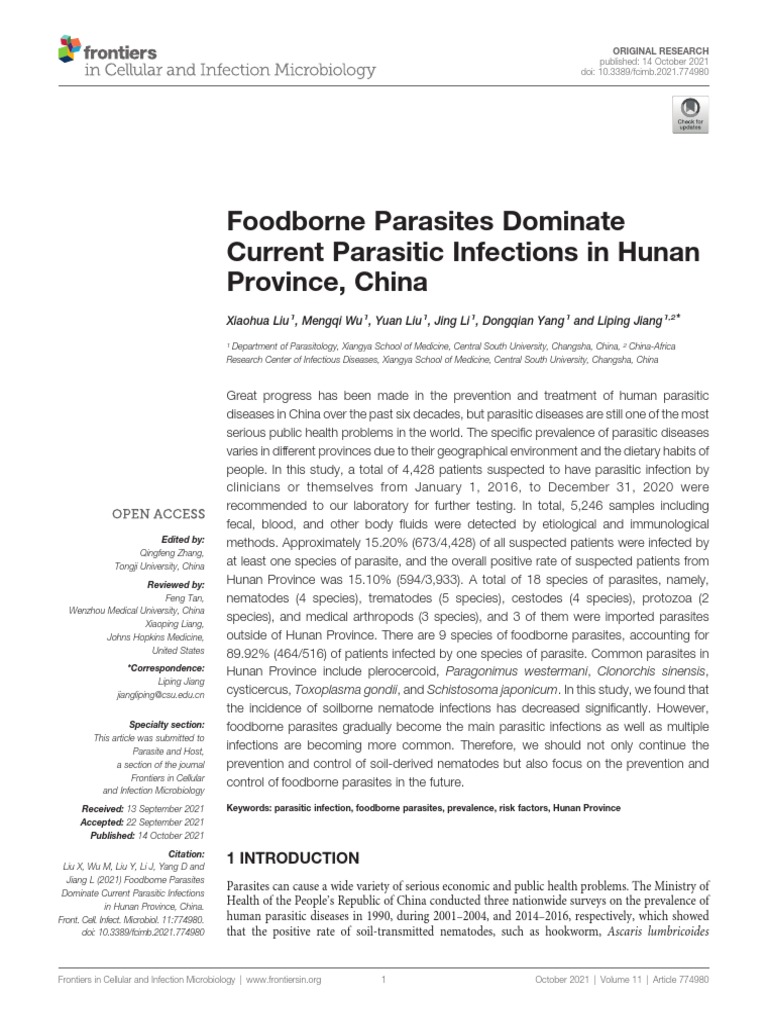 Liu et al 2021 frontiers in cellular and infection microbiology