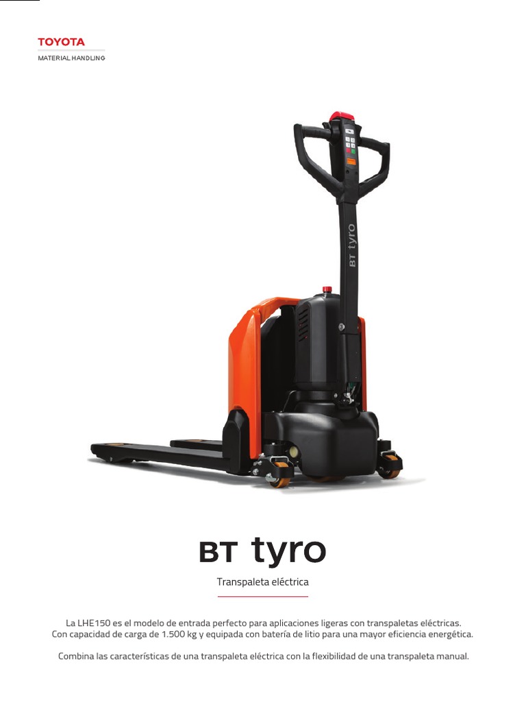 Transpaleta BT Tyro LHE150 | PDF | Tecnología de vehículos | Vehículos