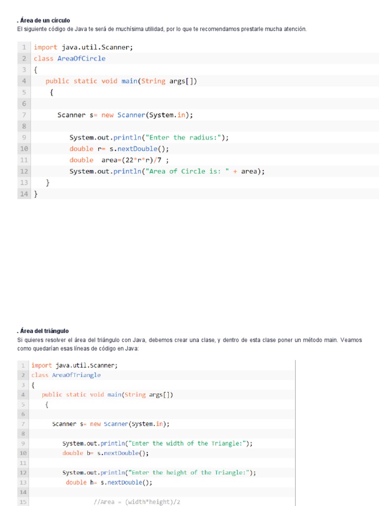 Programas en Java para 5to PC Bach y 6topc | PDF | Java (lenguaje de ...