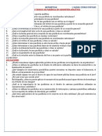 Cuestionario Teorico de Parábola en Geometría Analítica