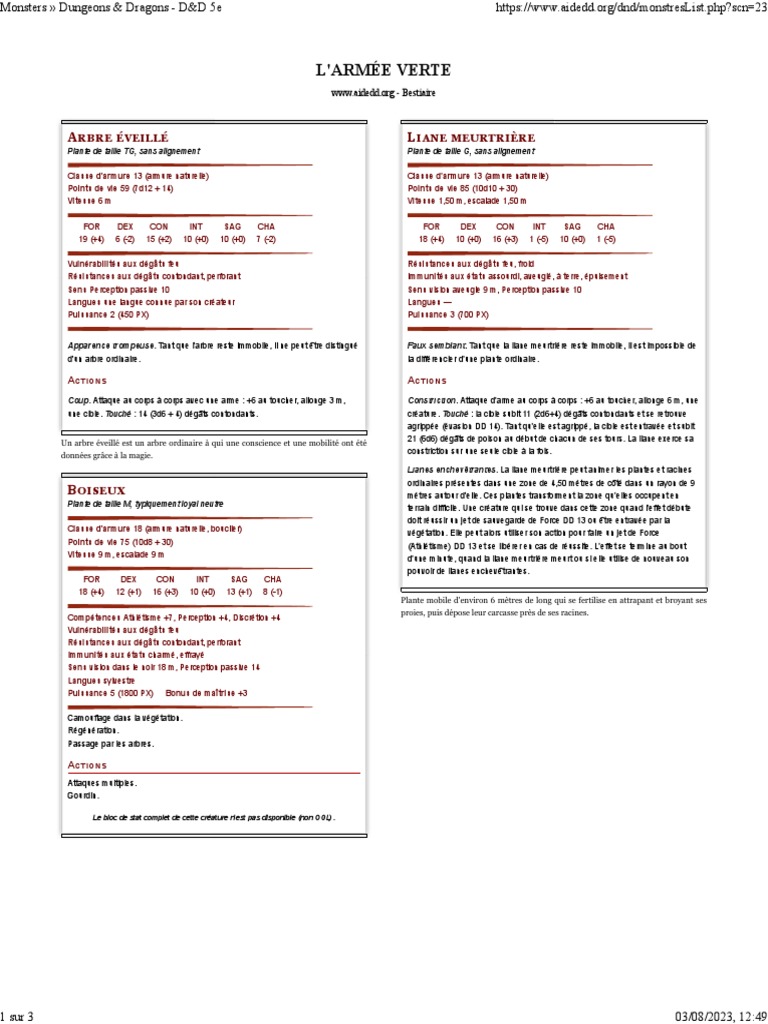 Monsters Dungeons & Dragons - D&D 5e2 | PDF