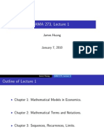 AMA 273, Lecture 1: James Huang