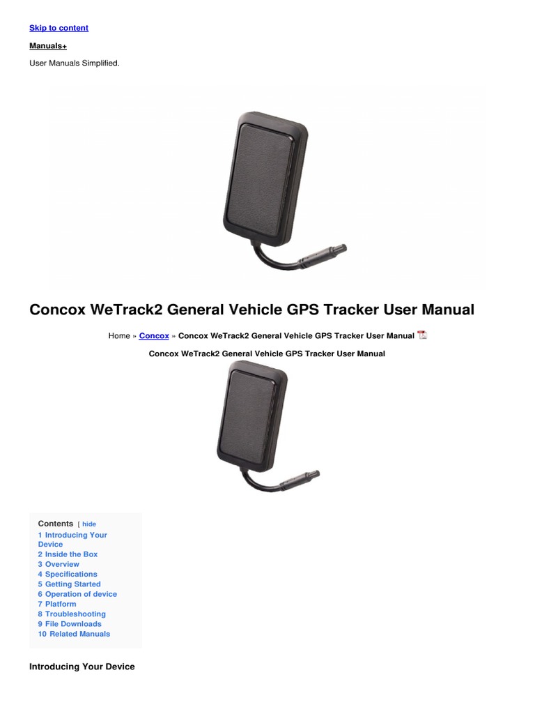 Wetrack2 General Vehicle Gps Tracker Manual PDF General Packet