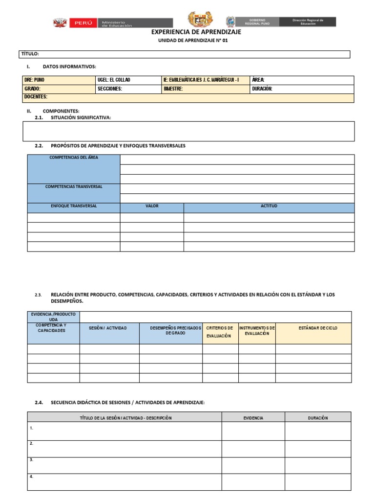 Formato de Uda - 2023-1 | Descargar gratis PDF | Evaluación ...