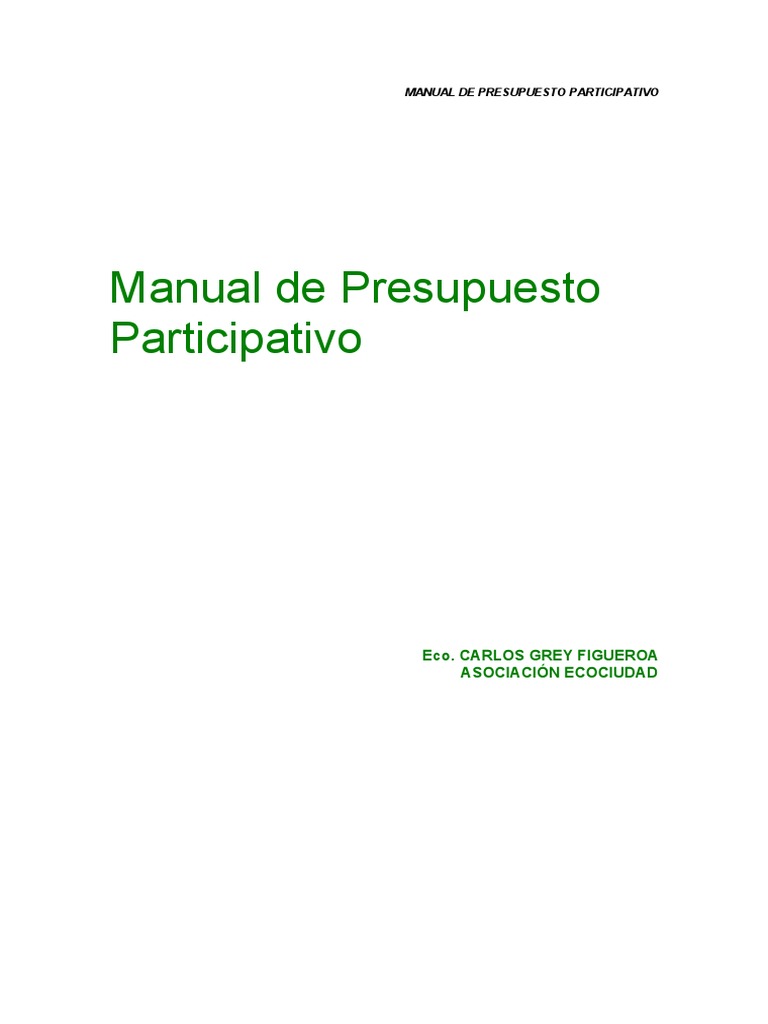 Manual de Presupuesto Participativo | PDF | Democracia | Ideologías ...
